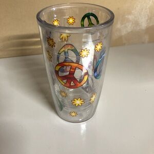 Tervis Cup With Peace Signs and Flowers  16oz
